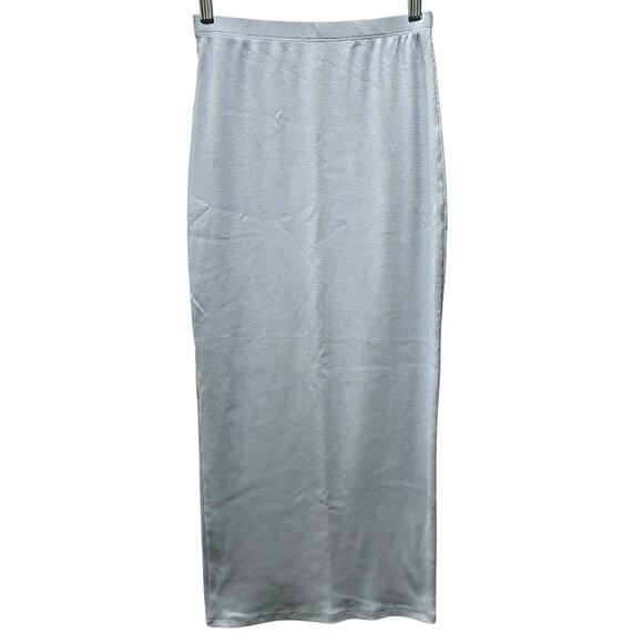 Superdown Lena SET Cropped Top Skirt Ribbed Long Sleeve Blue Womens Size XXS - Picture 6 of 12